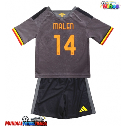 Camiseta AS Roma Donyell Malen #14 Tercera Equipación Replica 2026-27 para niños mangas cortas (+ Pantalones cortos)
